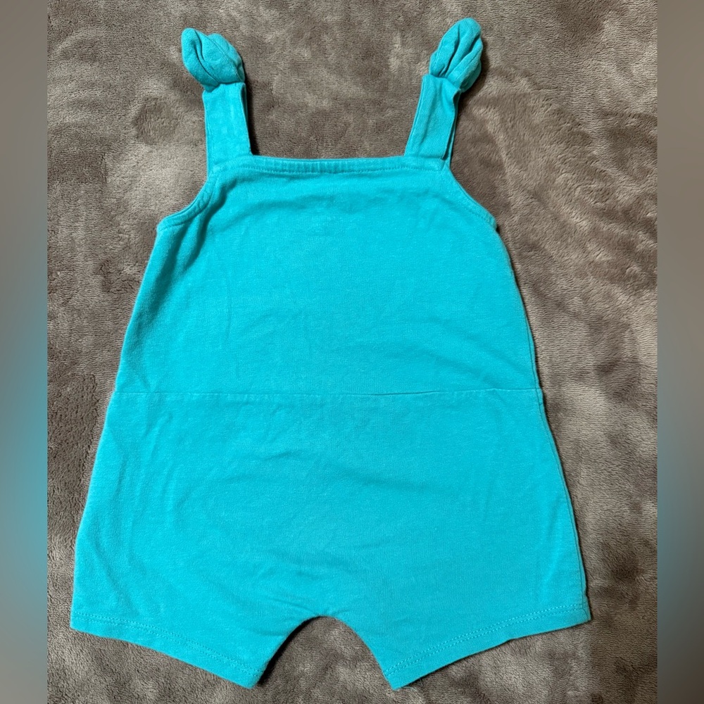 Wrangler Kids Cactus Print Teal Romper - Picture 2 of 4